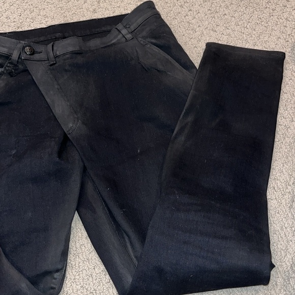 R13 Black Waxed X-Over Jeans - Picture 6 of 10